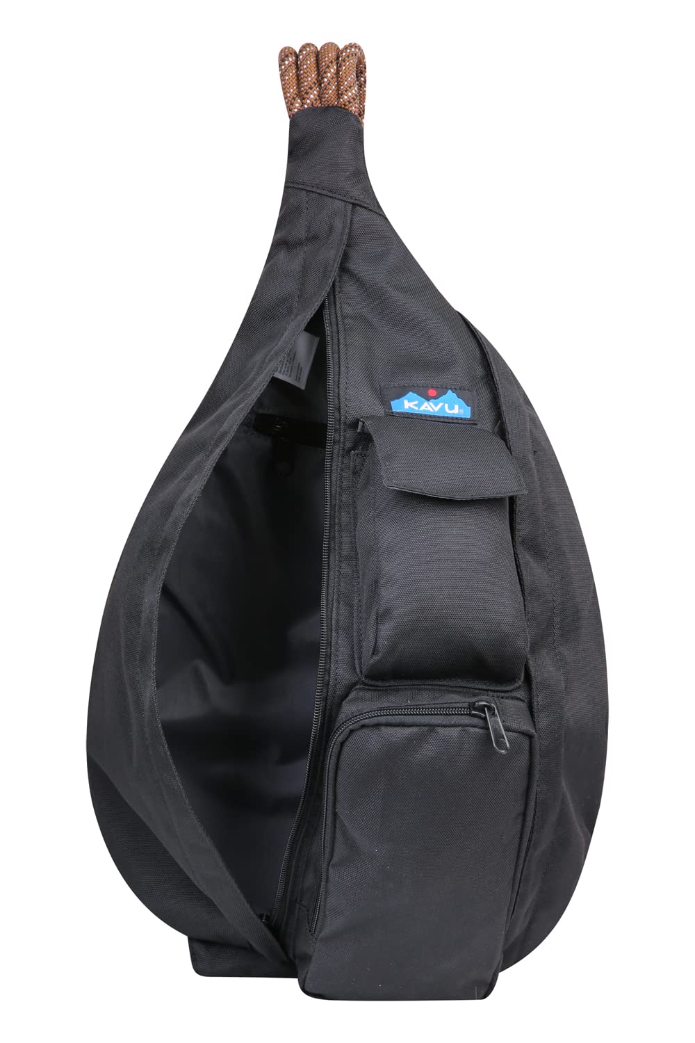 KAVU Rope Sling Crossbody Bag - Lightweight Compact Shoulder Bag for Men & Women - Perfect for Travel, Hiking & Everyday Use - Jet Black