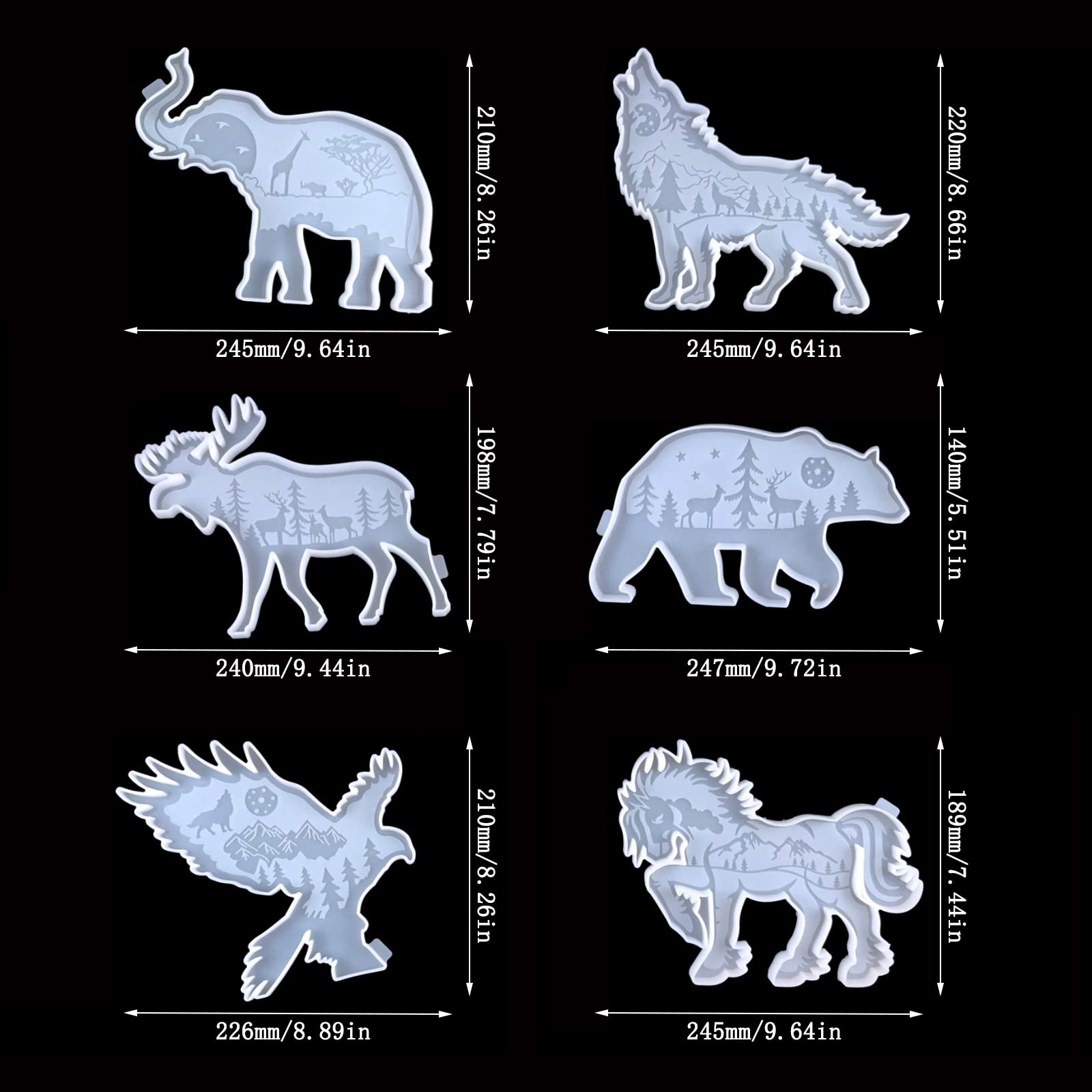 Premium Silicone Resin Molds for DIY Crafts - Bear & Forest Animal Epoxy Molds for Home, Office & Desktop Decoration | Perfect for Resin Jewelry, Keychains & Decorative Art Projects