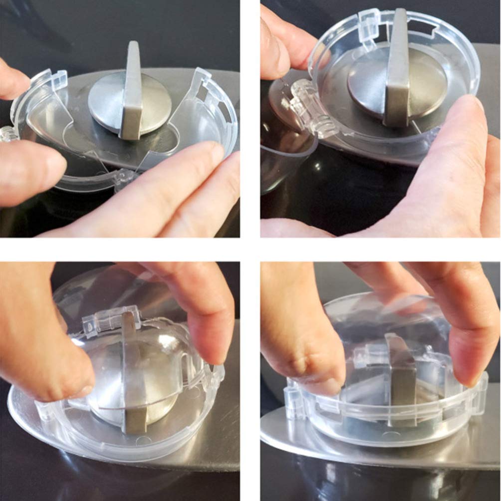 5-Pack Universal Clear Stove Knob Covers - Childproof Oven Knob Protectors for Gas & Electric Stoves - Baby Safety Kitchen Accessories for Childproofing Your Home (Ideal for Families with Toddlers)