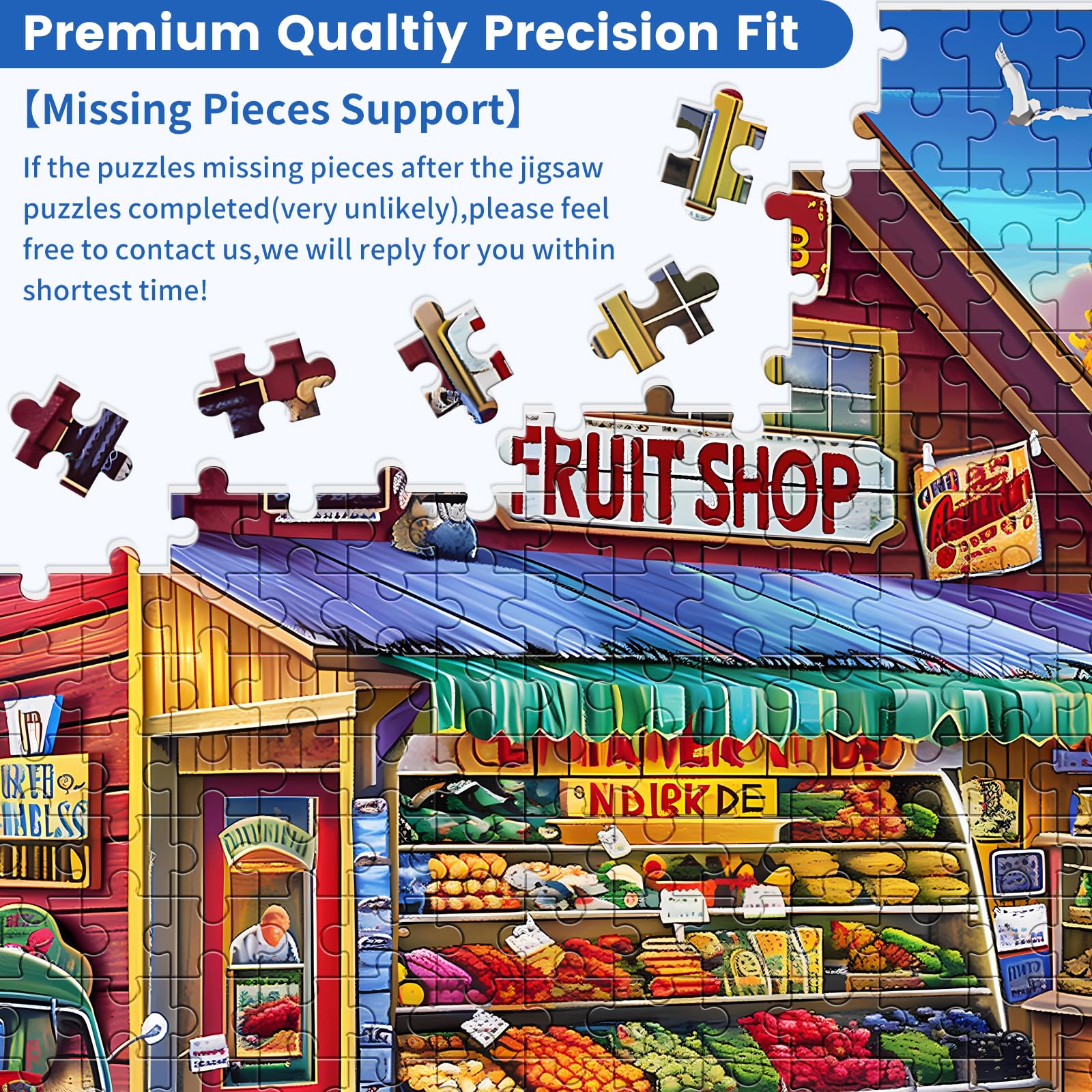500-Piece Jigsaw Puzzle for Adults & Kids - Country Store Landscape Puzzle, Fun & Challenging Family Game (20.5x15 Inches) - Perfect for Holiday Gifts, Party Activities & Relaxation Therapy