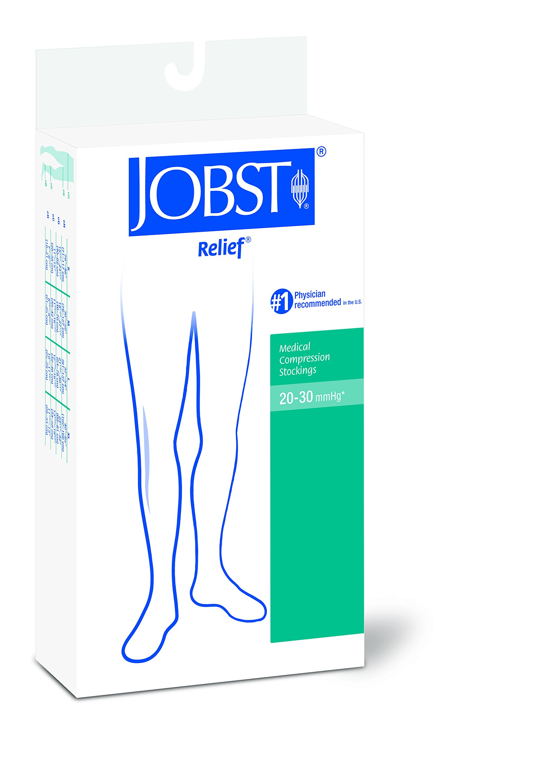 Jobst Relief Waist High Graduated Compression Stockings 20-30 mmHg - Medical Support Socks for Circulation & Swelling Relief - Comfortable Unisex Design with Closed Toe - Beige Small - Perfect for Travel, Pregnancy & Varicose Vein Therapy