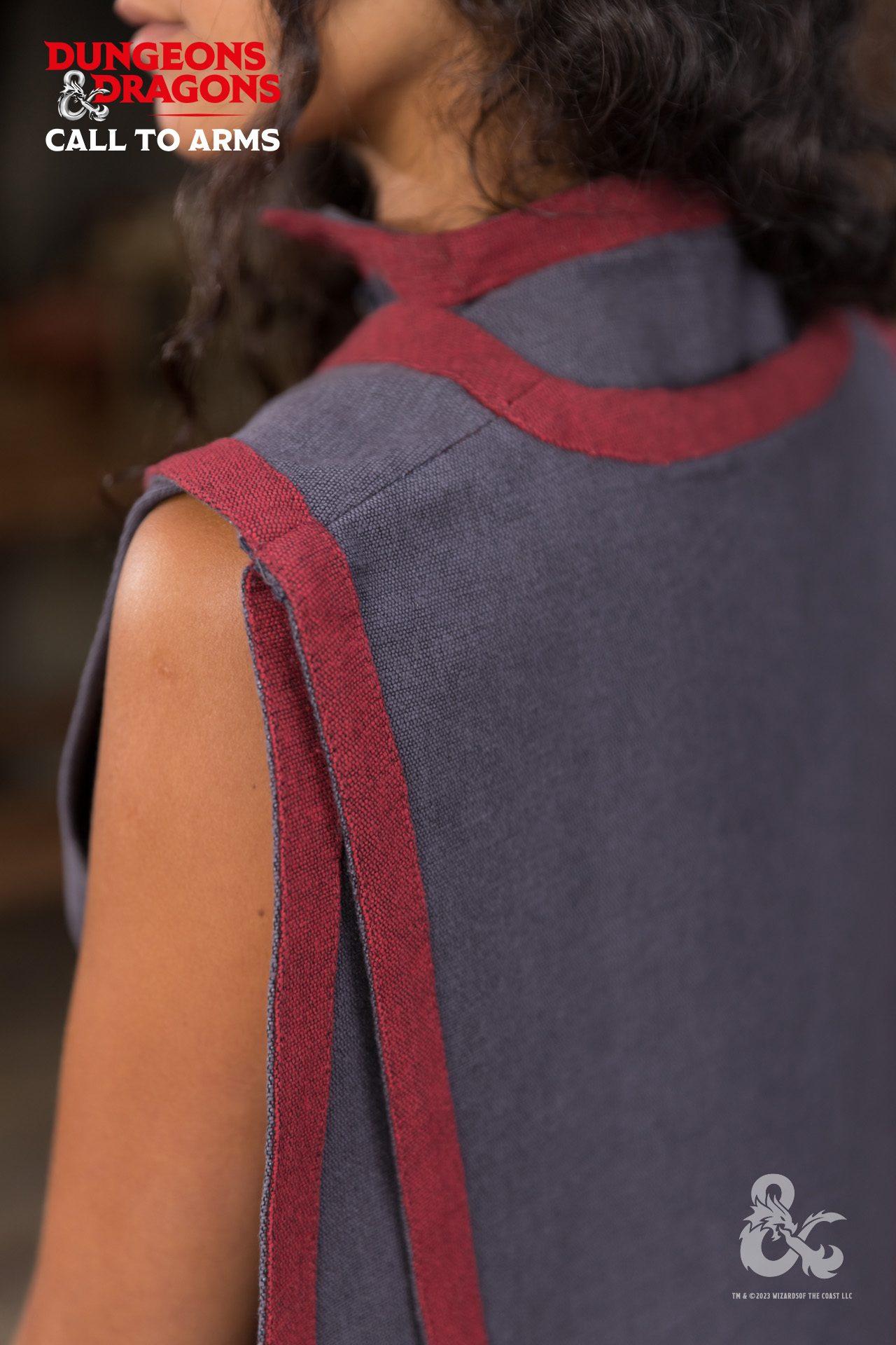 Dungeons & Dragons Sorcerer Cape - Gray & Red Cloak for Cosplay & LARP | Fantasy Costume Accessory for Wizards & Witches