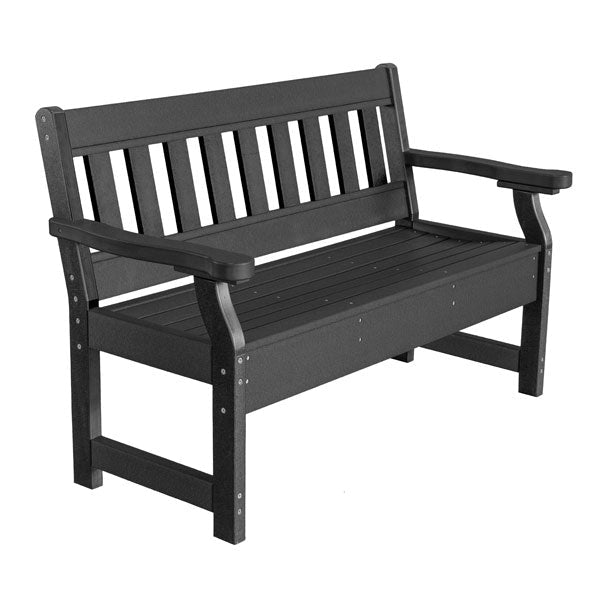 Heritage 4ft. Recycled Plastic Outdoor Garden Bench - Durable Eco-Friendly Patio Seating for Backyard, Deck, and Park Use