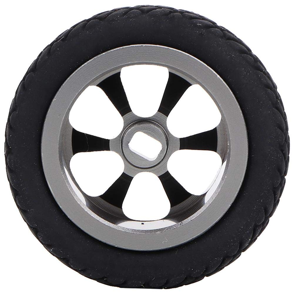 Shanbor 1/28 Scale RC Car Wheels & Tires - Aluminum Off-Road Rally Tires for WLtoys K989-53 RC Model, DIY Remote Control Car Accessories (Titanium Color) - Perfect for Drifting, Racing and Off-Road Adventures