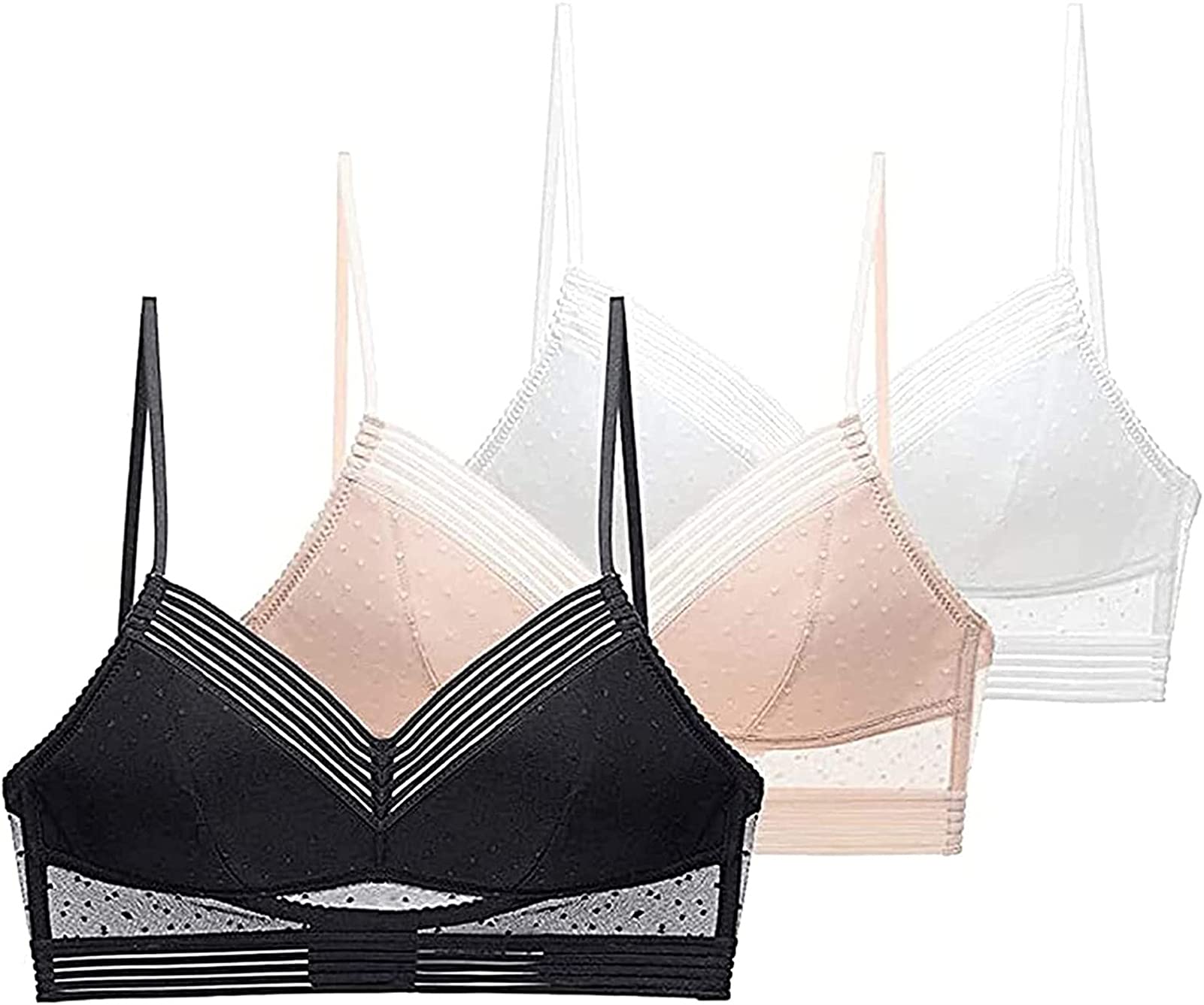 LaxChic Wireless Lace Bra for Women - Low Back Lifting Push Up Bra with U-Back Design | Comfortable & Supportive for Daily Wear, Evening Outfits and Special Occasions