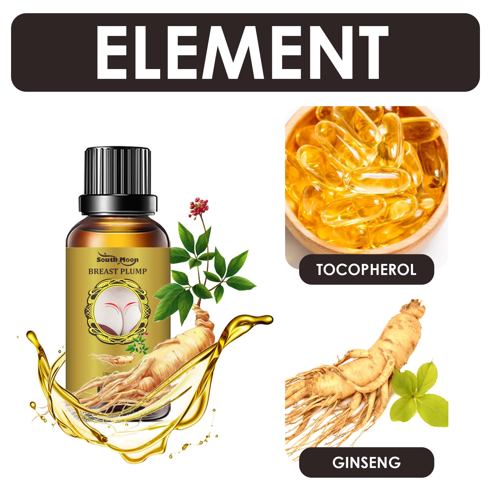 Natural Breast Enhancement Oil for Bigger & Firmer Boobs - Lifting & Tightening Massage Oil with Gentle Formula - Essential Oil for Breast Care & Body Massage - Perfect for Daily Use & Self-Care Routine