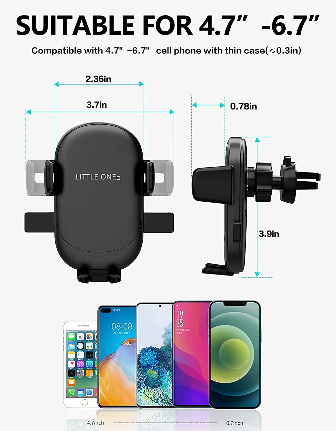 Upgrade Car Air Vent Phone Holder - 360° Rotation Gravity Phone Mount for iPhone 13/12/11 Pro Max/XS/XR & Galaxy Note 20/S20/S10 - Zero Noise Car Phone Stand - Perfect for Hands-Free Navigation & Safe Driving