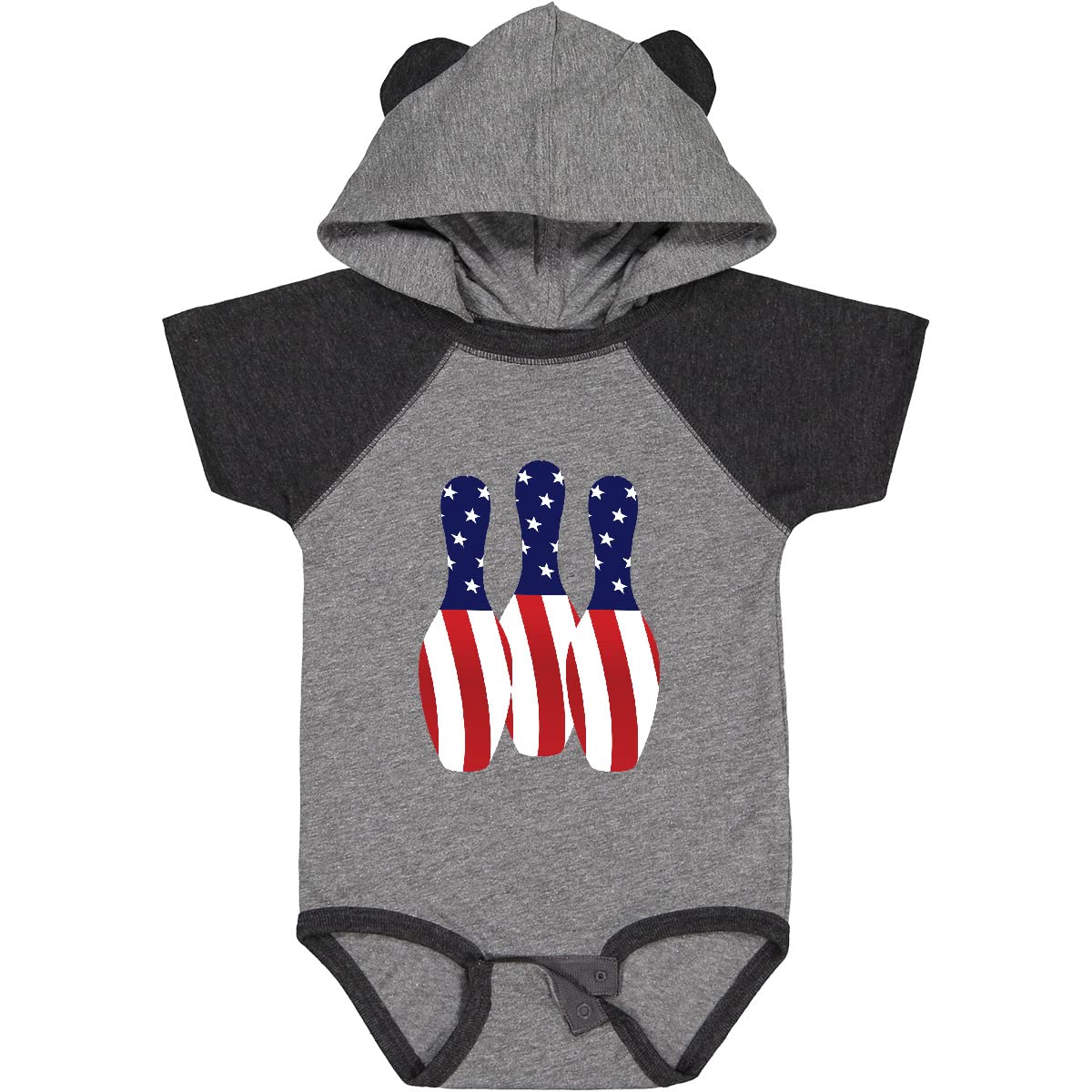 Inktastic Bowling Pins USA Flag Baby Bodysuit - Patriotic Bowling Gift for Infants & Toddlers - Perfect for Bowling Parties, 4th of July Celebrations & Sports-Themed Baby Showers
