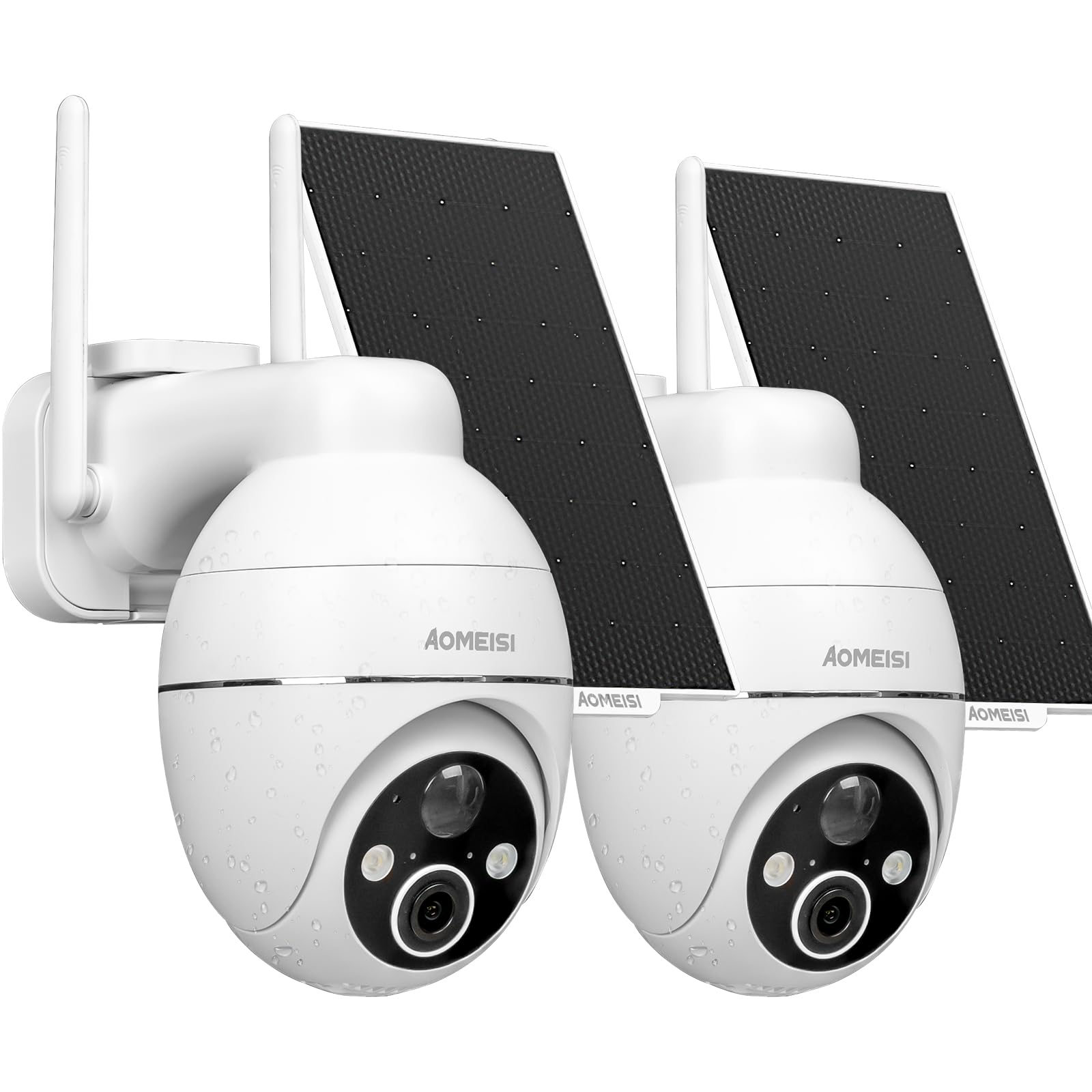 G2 Solar Security Camera Outdoor - 360° Pan/Tilt View, 2-Way Audio, Motion Detection, Alexa/Google Home Compatible - Weatherproof Wireless Surveillance for Home & Business Security - Perfect for Backyard, Garage & Property Monitoring