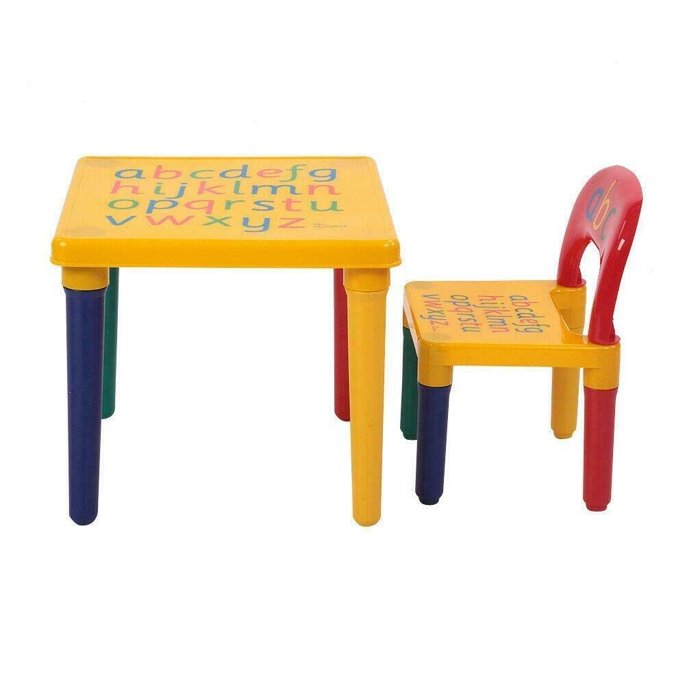 Ergonomic Study Desk and Chair Set for Kids - Adjustable Height Play & Learning Furniture in Yellow - Perfect for Home Office, Online Classes & Gaming Setup