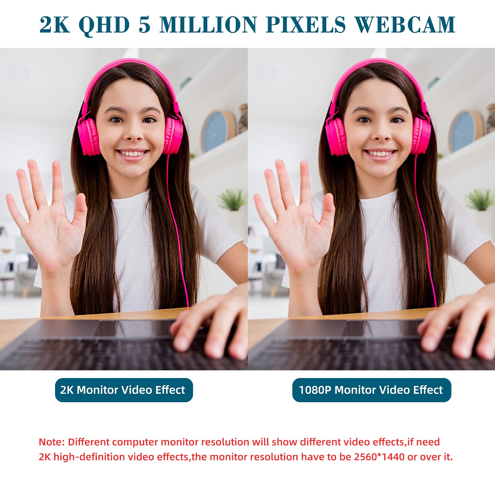1080P HD Webcam with Dual Speakers & Built-in Mic, 90° Wide Angle USB Camera with Privacy Cover for Video Conferencing, Online Teaching, YouTube Streaming, Skype Calls, and Home Office Setup