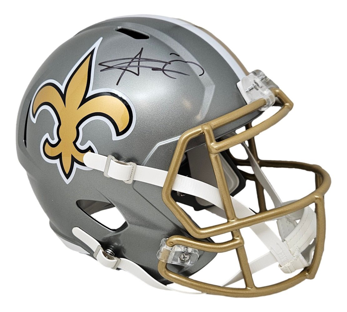Alvin Kamara Autographed New Orleans Saints Football Speed Helmet - Limited Edition Replica with BAS ITP Certification - Perfect for NFL Fans, Collectors, and Home Decor