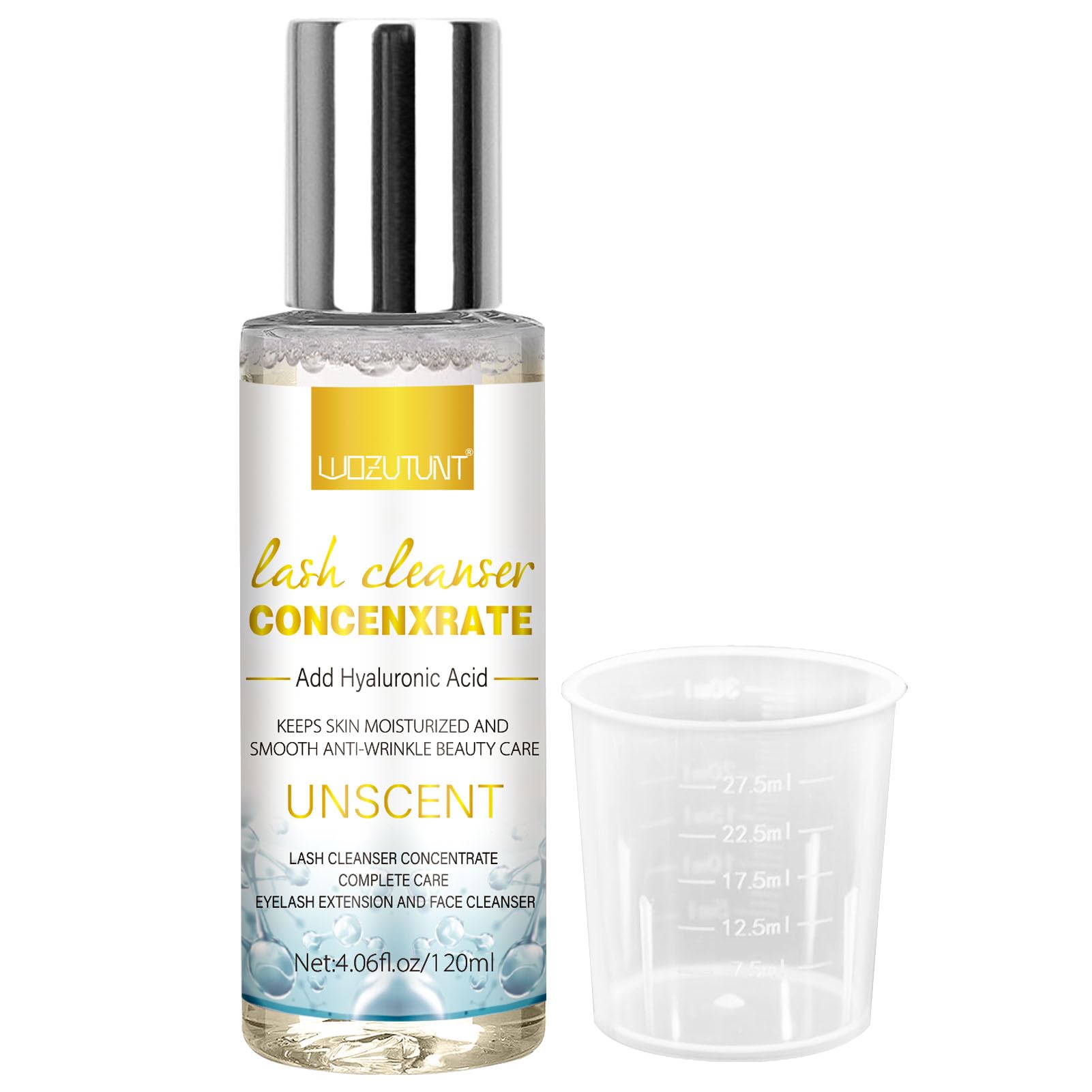 4.06 FL OZ Professional Lash Extension Shampoo Concentrate - Eyelash Cleanser for Extensions, Natural Foaming Lash Wash | Perfect for Salon Use & At-Home Lash Care