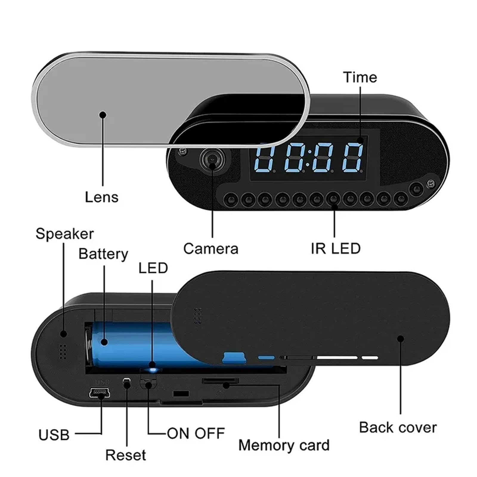 FKINGLRK Full HD 1080P Hidden Spy Camera Alarm Clock - WiFi Mini Nanny Cam with Motion Detection & Night Vision, Remote Monitoring via AP/IP - Perfect for Home Security, Baby Monitoring, and Office Surveillance