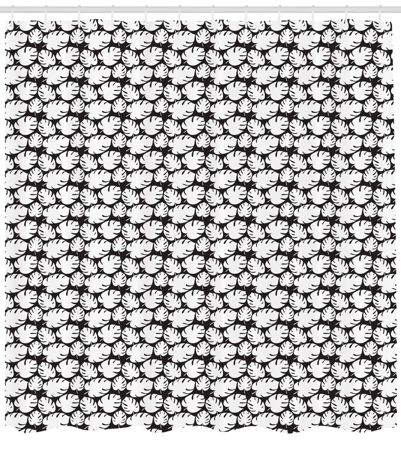 Ambesonne Black and White Jungle Leaves Shower Curtain - 69