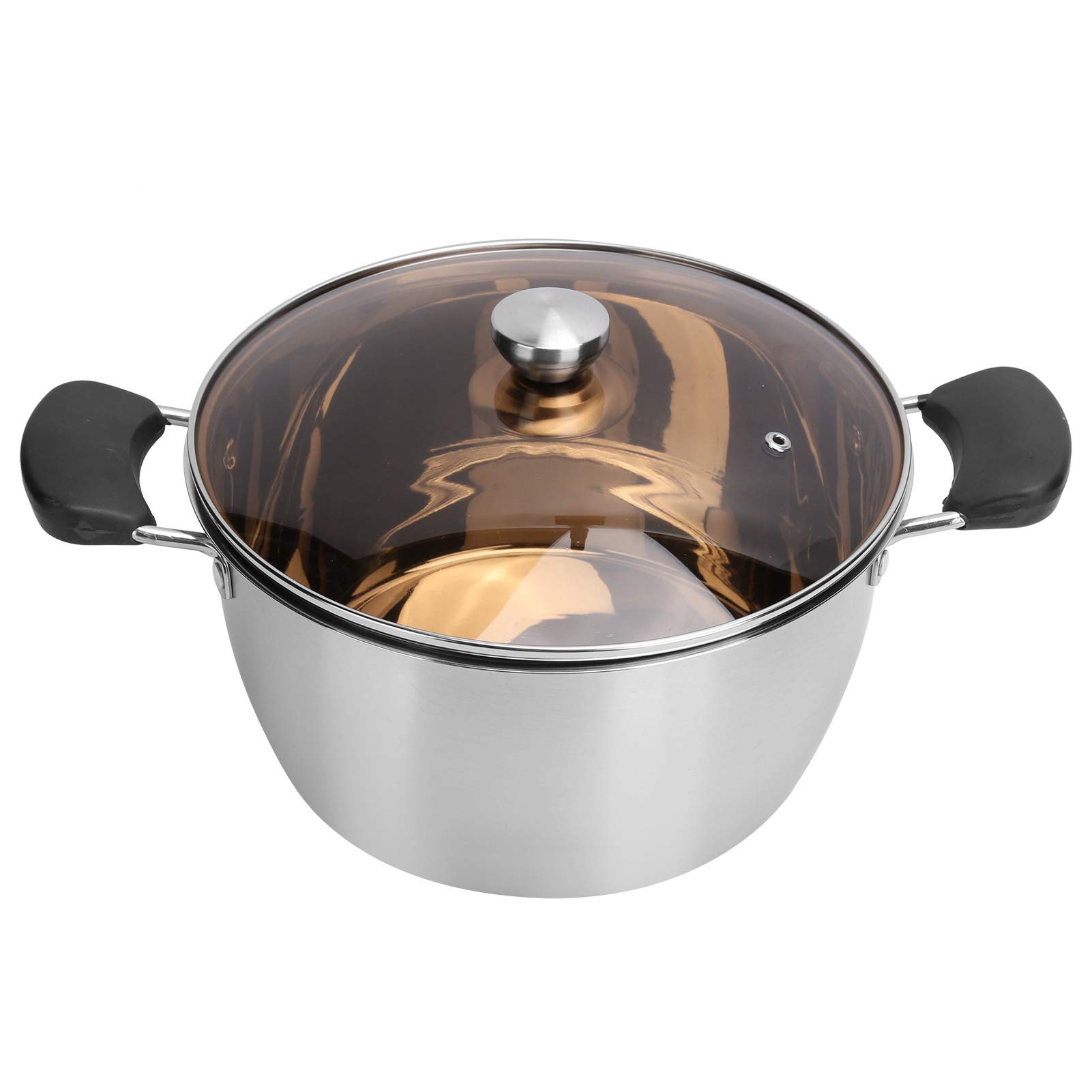 Stainless Steel Cooking Pot with Lid - 3QT Soup Pot, Milk Pot, Camping Cookware for Kitchen, Home & Outdoor Use | Ideal for Boiling, Stewing & Serving Soups, Stews & Beverages