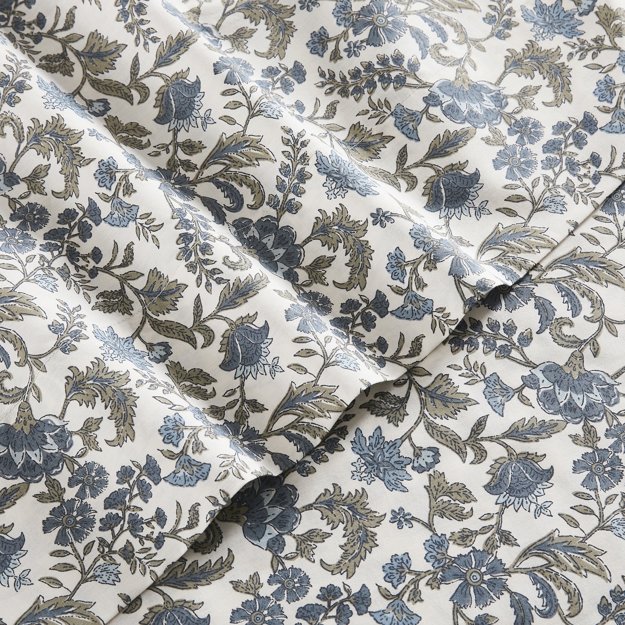 Lillian Block Print Cotton Sheet Set - Soft & Breathable Queen Size Bedding for Comfortable Sleep - Perfect for Home, Hotel, and Guest Room Use