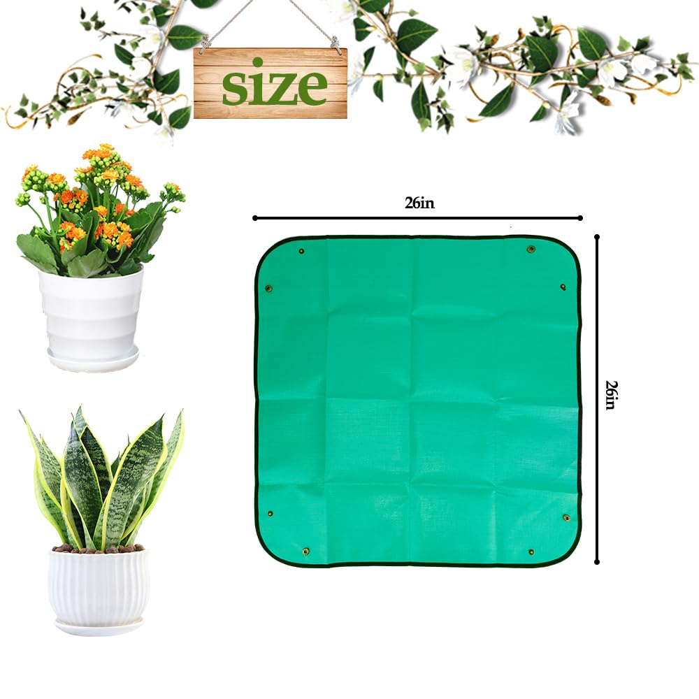 **Large 26x26 Inch Reusable Plant Repotting Mat - Waterproof Gardening Mat for Indoor & Outdoor Plants, Perfect Gardening Gift for Women, Essential Garden Tool Set & Supplies**    *(Ideal for Transplanting, Potting, Seed Starting & Keeping Your Workspace Clean - Great for Home Gardeners & Plant Lovers!)*