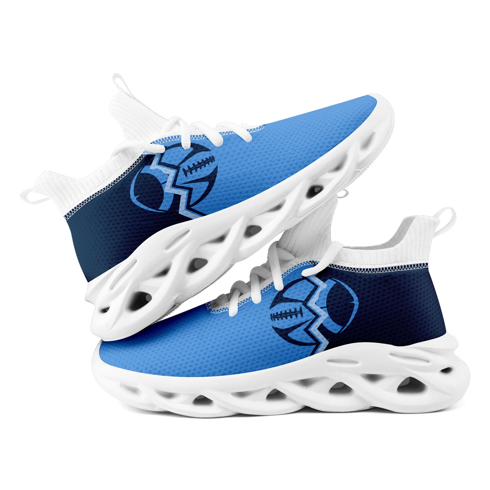 Custom Personalized Tennessee MaxSoul Shoes & Hat Set - Deep Blue & Light Blue Combo | Perfect for Sports Fans, Streetwear Fashion & Gift Giving (D028017-32)