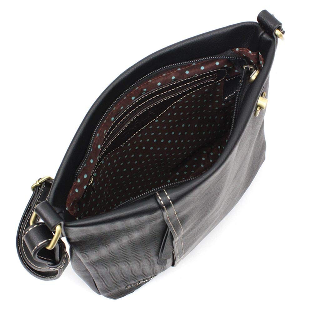 CHALA Women's Laser Cut Crossbody Bag - Faux Leather Purse with Adjustable Strap, Black - Perfect for Work, Travel & Everyday Use