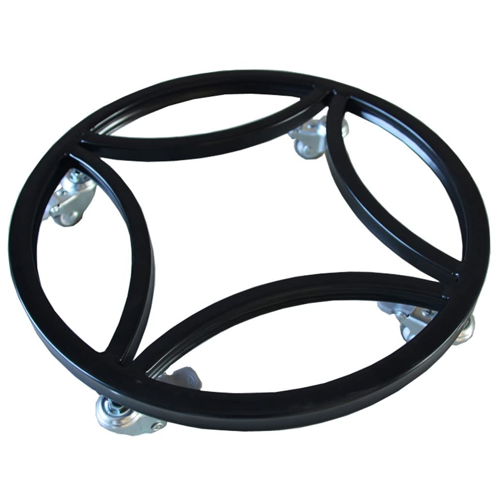 Heavy Duty Metal Plant Caddy with Wheels - 11.81 Inch Round Iron Potted Plant Stand, Rolling Flower Pot Rack for Indoor & Outdoor Use - Perfect for Moving Large Plants, Garden Decor, and Patio Arrangements