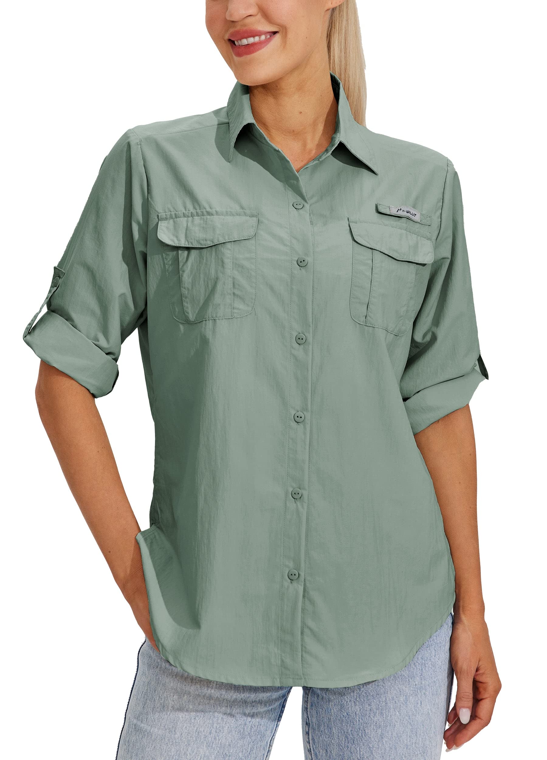 Women's UPF 50+ Sun Protection Long Sleeve Shirt - SPF UV Quick Dry Fishing & Hiking Shirt for Outdoor Activities, Beach, Camping and Travel