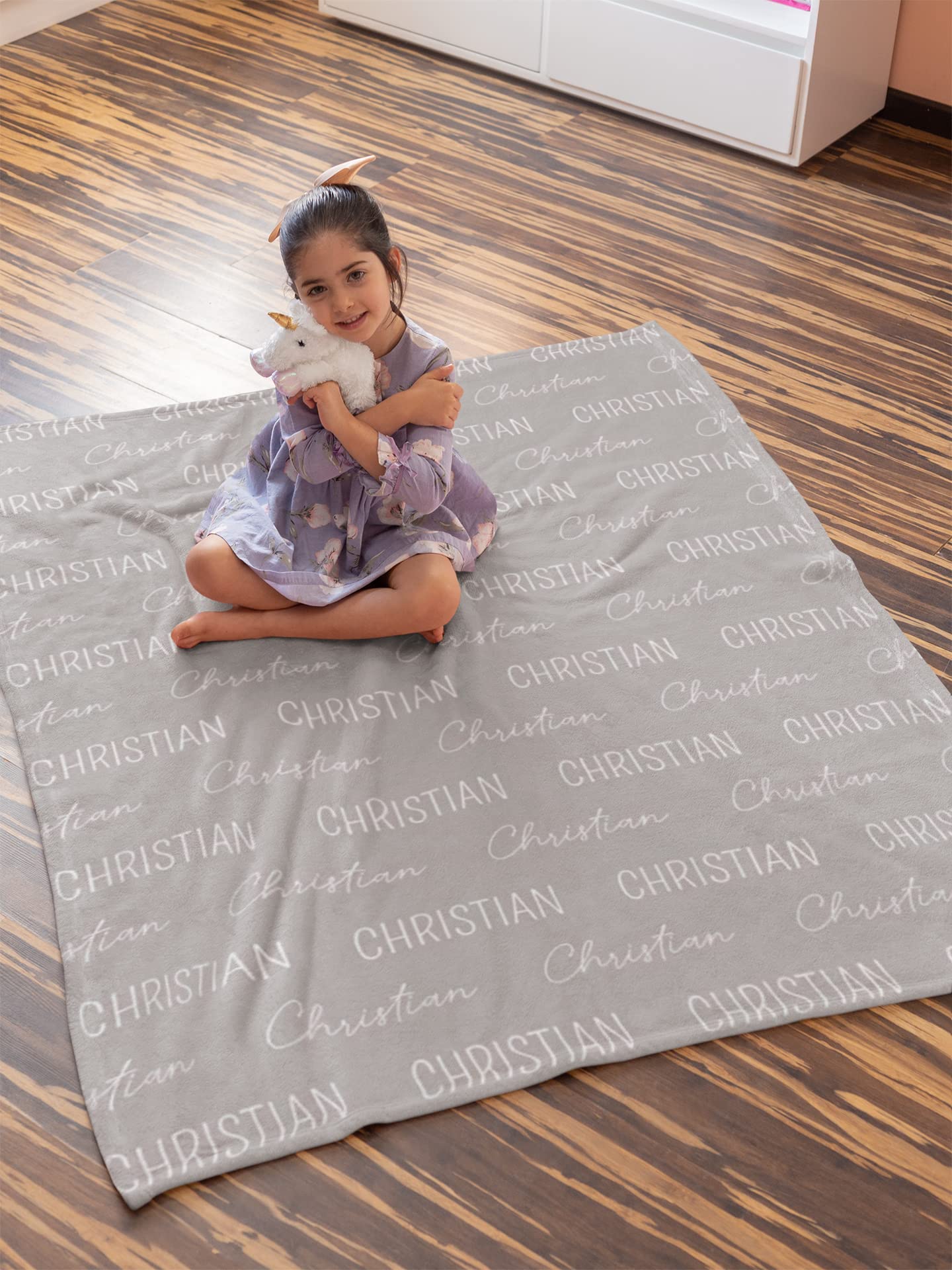 Personalized Baby Blanket with Name - Custom Newborn Gift for Boys & Girls, Birthday & Baby Shower Present - Soft & Cozy Blanket for Nursery, Stroller & Travel