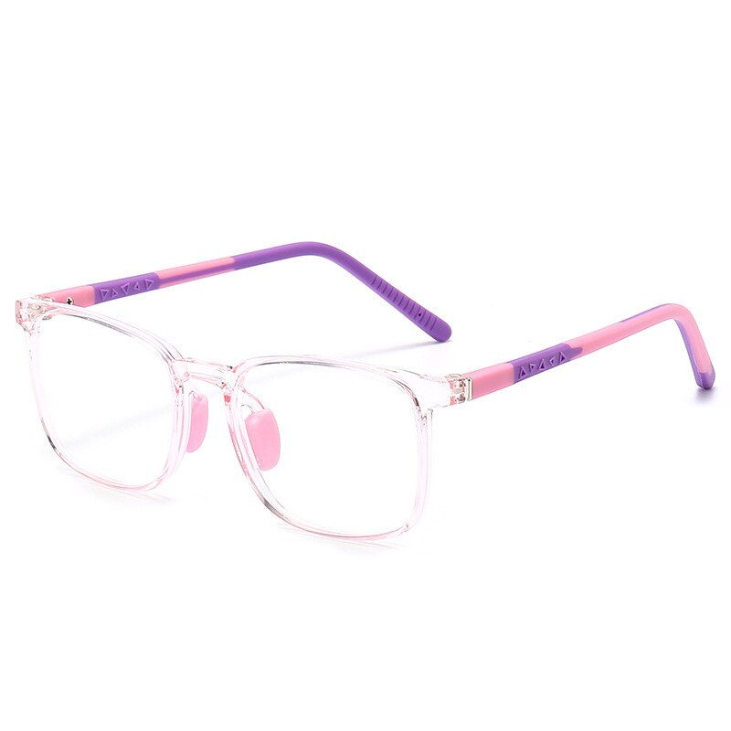 CCspace Unisex Youth Full Rim Square Silicone Eyeglasses Frame 54671 - Lightweight Durable Glasses for Kids, Teens, Boys & Girls - Perfect for School, Reading, and Daily Wear