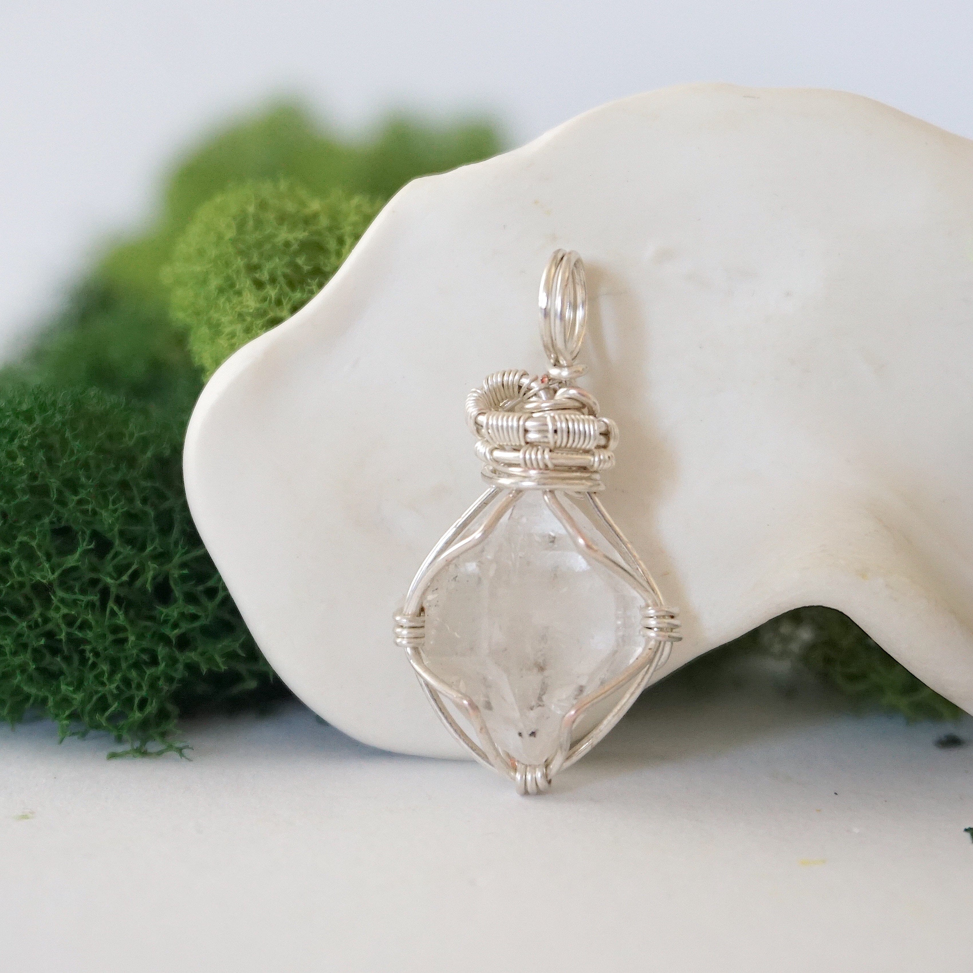 Herkimer Diamond Necklace - Sterling Silver Plated Pendant for Women, Elegant Crystal Jewelry Gift for Birthday, Anniversary & Special Occasions