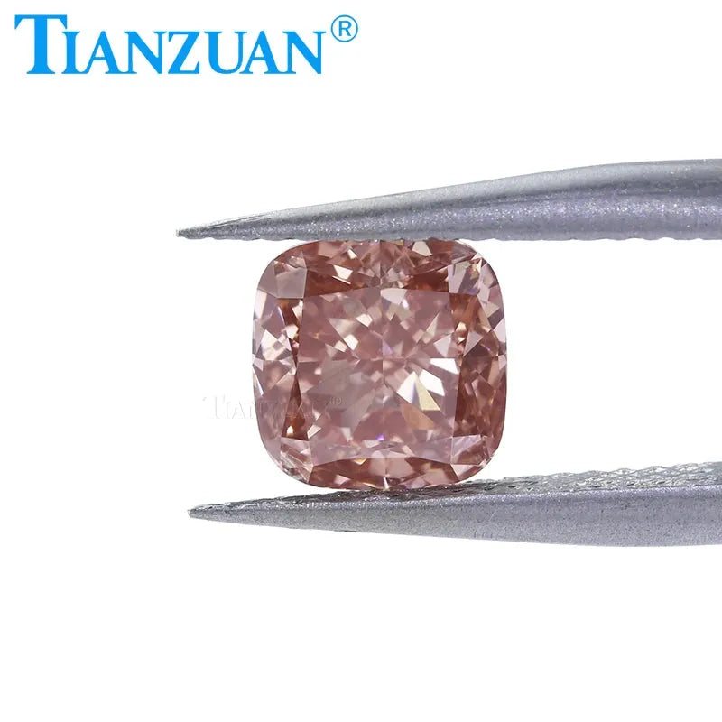 Lab Grown CVD Diamond - Cushion Cut VVS1-VS2 (2EX) Fancy Intense Brownish Pink Loose Gemstone with GEMID Certification | Perfect for Engagement Rings, Anniversary Gifts & Jewelry Making