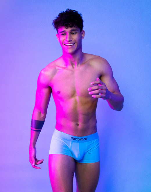 Supawear Neon Blue Boxer Briefs for Men - Soft, Breathable & Comfortable Underwear for Workout, Sports & Everyday Wear