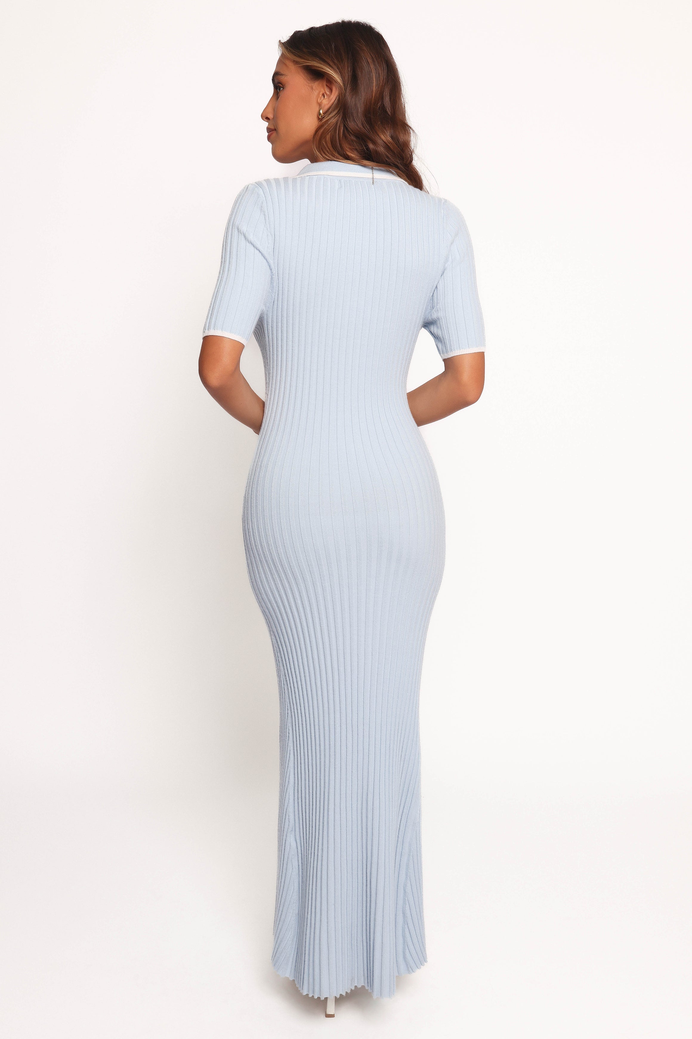 Crawford Women's Short Sleeve Knit Dress in Pale Blue - Casual Summer Dress for Beach, Vacation & Everyday Wear