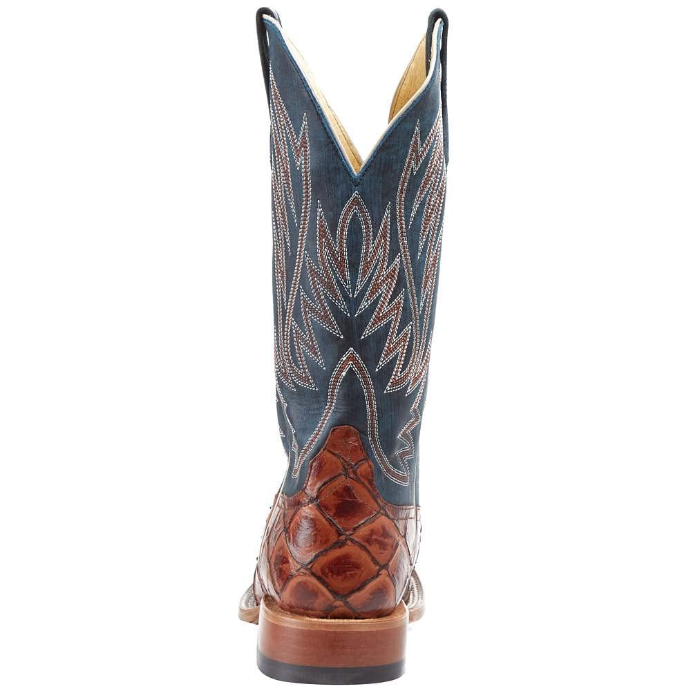 HorsePower Kids Cognac Fish Filet Turquoise Top Cowboy Boots - Western Style Boots for Boys & Girls, Perfect for Rodeo, Rancher & Cowboy Costume Play