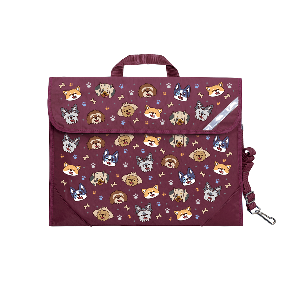 Puppy Pals Safety Library Bag - Durable Book Tote for Kids with Adjustable Straps | Perfect for School, Library & Travel