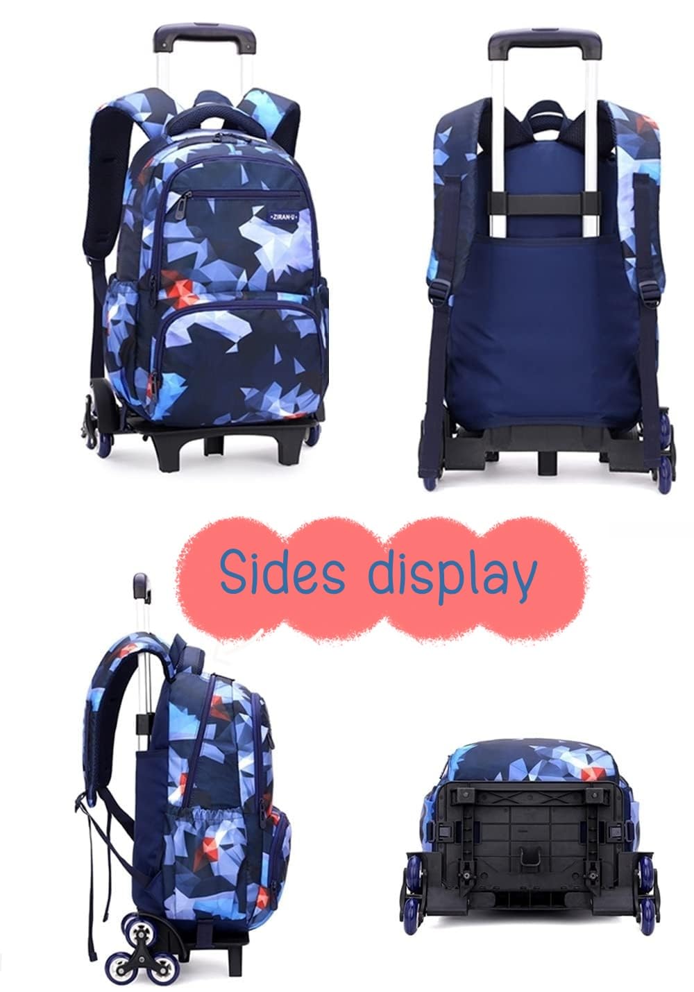 Galaxy Rolling Backpack with Wheels for Boys & Girls - Durable Wheeled School Backpack for Elementary Students - Perfect for School, Travel & Daily Commute