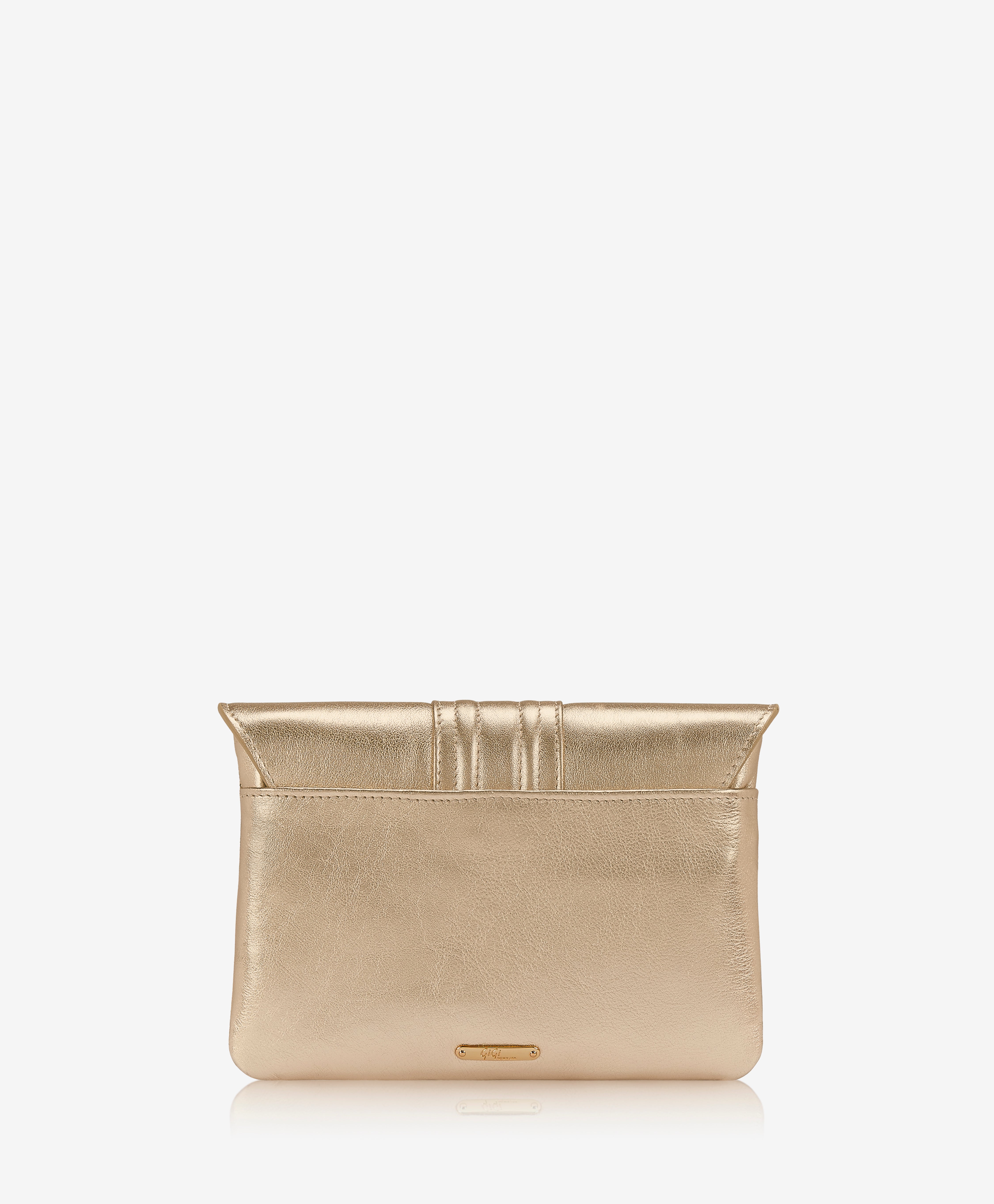 Ava Clutch White Gold Metallic Leather Crossbody Bag for Women - Elegant Evening Purse for Parties, Weddings & Special Occasions