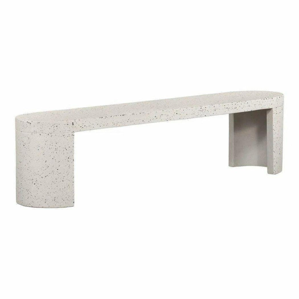 71 Inch Outdoor Bench - Modern Grey Patio Furniture for Garden, Backyard, and Poolside Relaxation