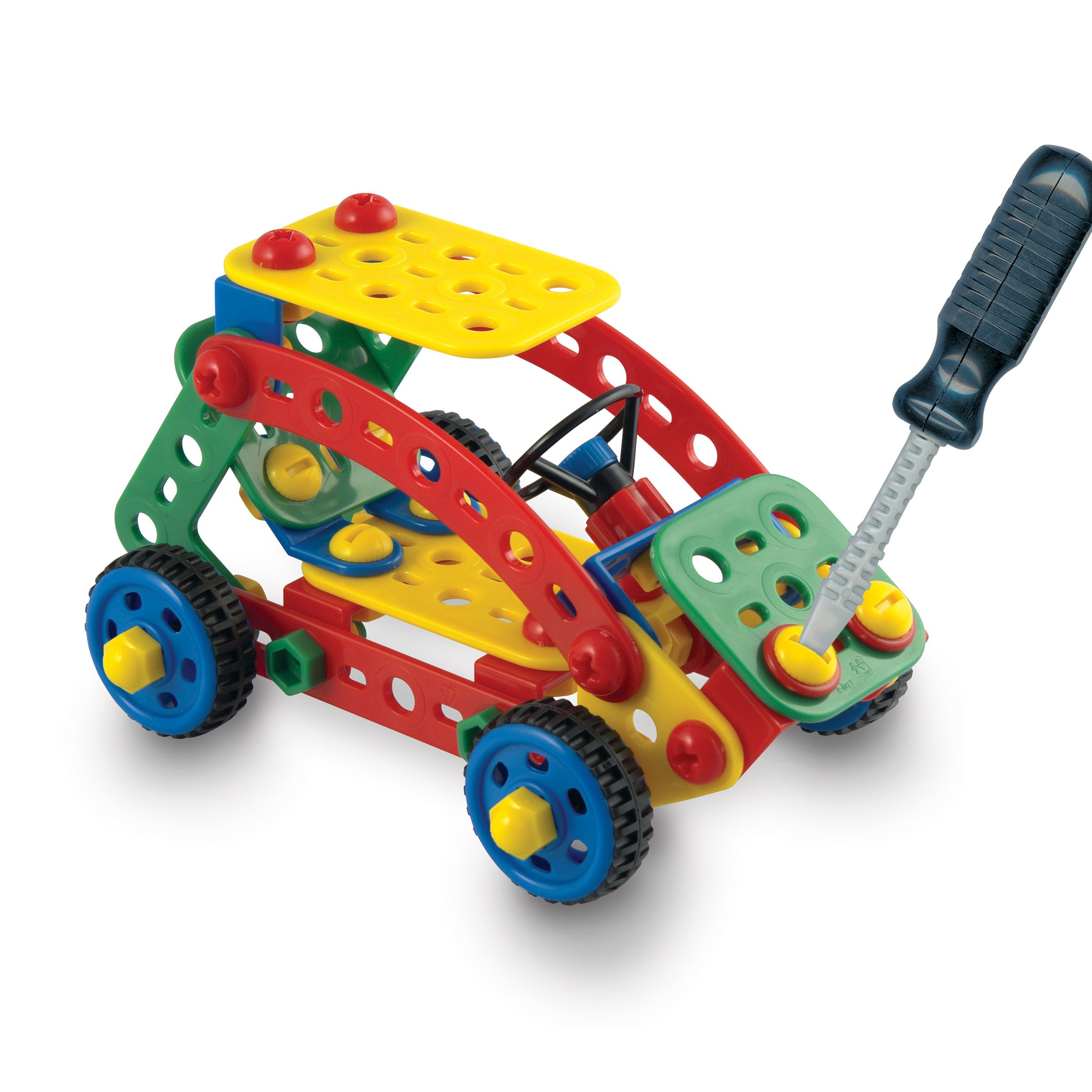 Quercetti Tecno Toolbox 128-Piece STEM Construction Building Set with Storage Case - Educational Engineering Toy for Kids Ages 6-12 | Creative Play, Classroom Activities & Birthday Gifts