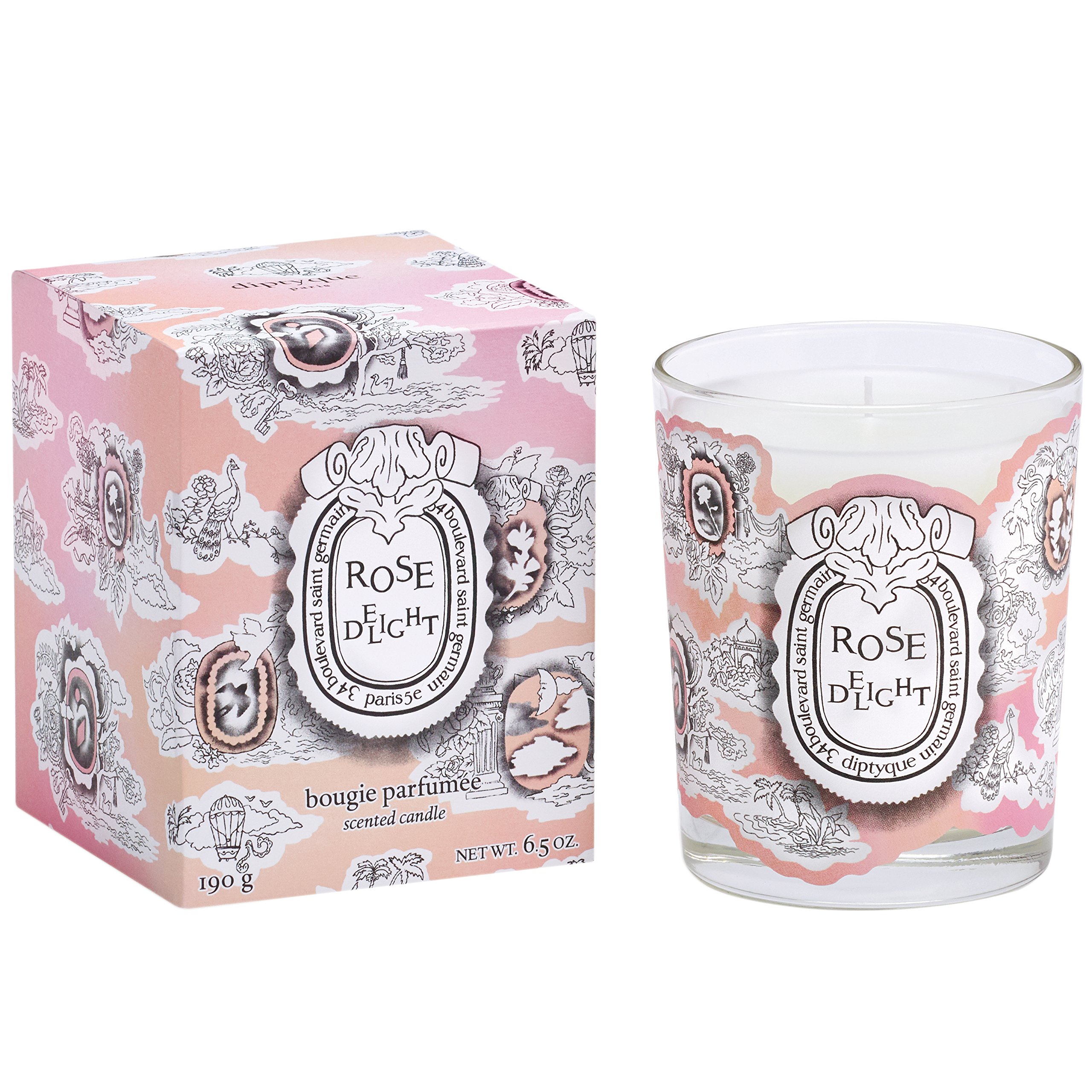 Diptyque Rose Delight Scented Candle - Large Size Limited Edition Luxury Home Fragrance for Romantic Dinners & Spa Relaxation