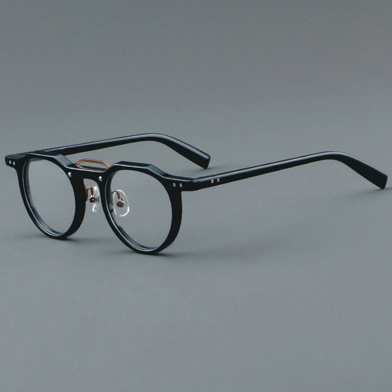 Vintage Round Acetate Eyeglass Frames - Ron Retro Style for Men & Women - Perfect for Reading, Fashion, and Everyday Wear