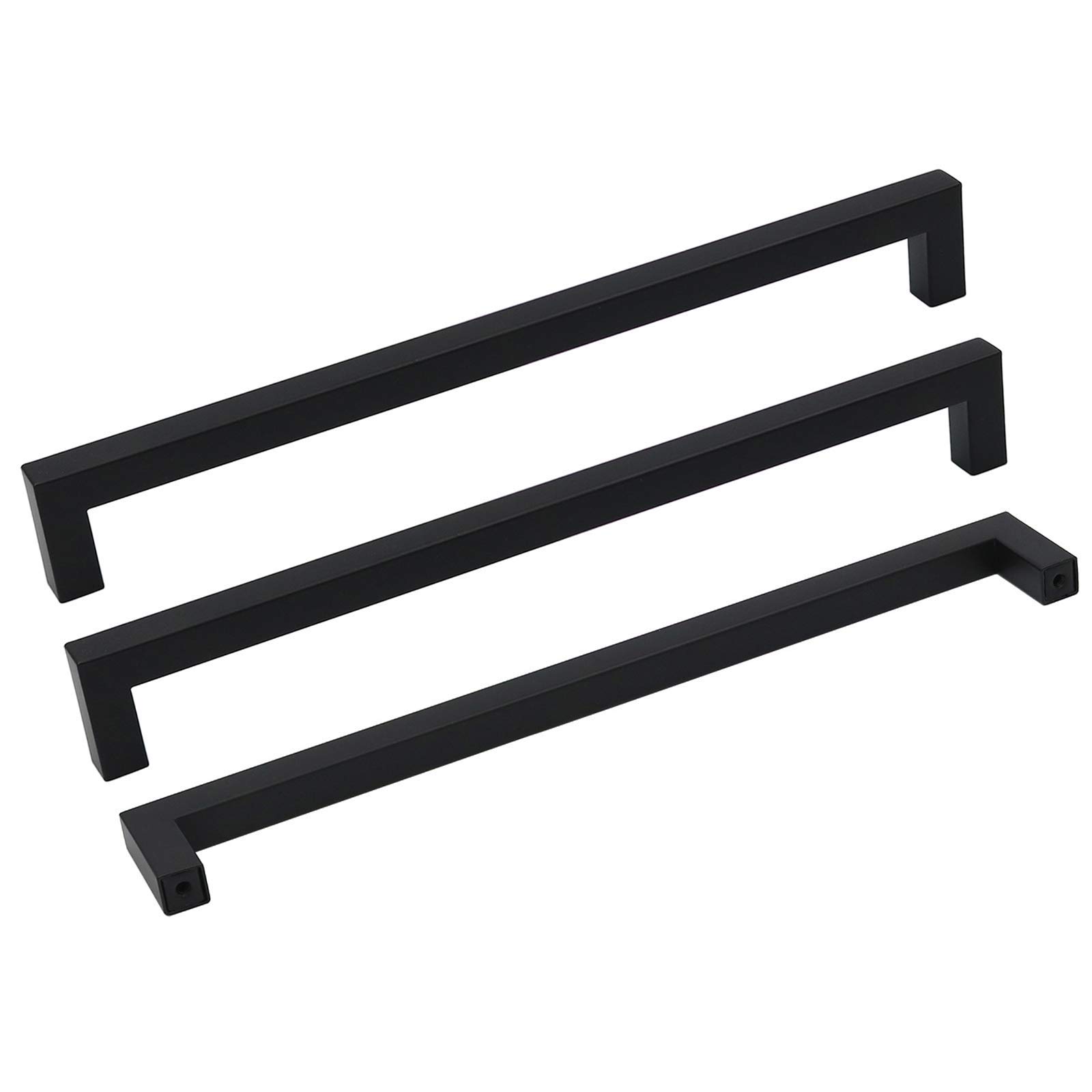 35 Pack 10 Inch Matte Black Cabinet Handles - Stainless Steel Square Bar Drawer Pulls for Kitchen, Bathroom & Cupboard - Modern Cabinet Hardware for Home Renovation & Furniture Upgrade