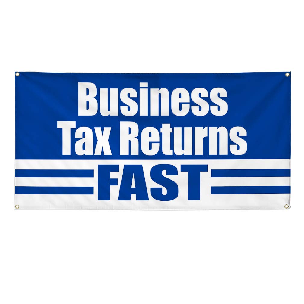 Custom Vinyl Banner 60x144 Inches - Weatherproof Business & Yard Signs with 10 Grommets | Fast Tax Return & Industrial Outdoor Advertising | Perfect for Storefronts, Events & Construction Sites