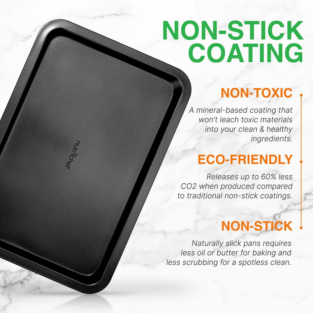 Premium Non-Stick Large Cookie Sheet - 18x13 Inch Baking Pan for Cookies, Pizza, Roasting & More - Perfect for Home Baking, Meal Prep & Holiday Cooking
