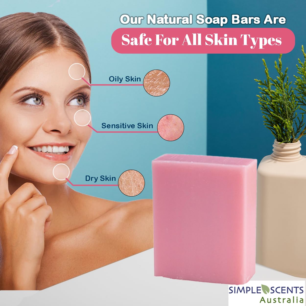 Rose Scented Natural Soap Bars (12 Pack) - Moisturizing Shea Butter Soap for Bath & Body Care