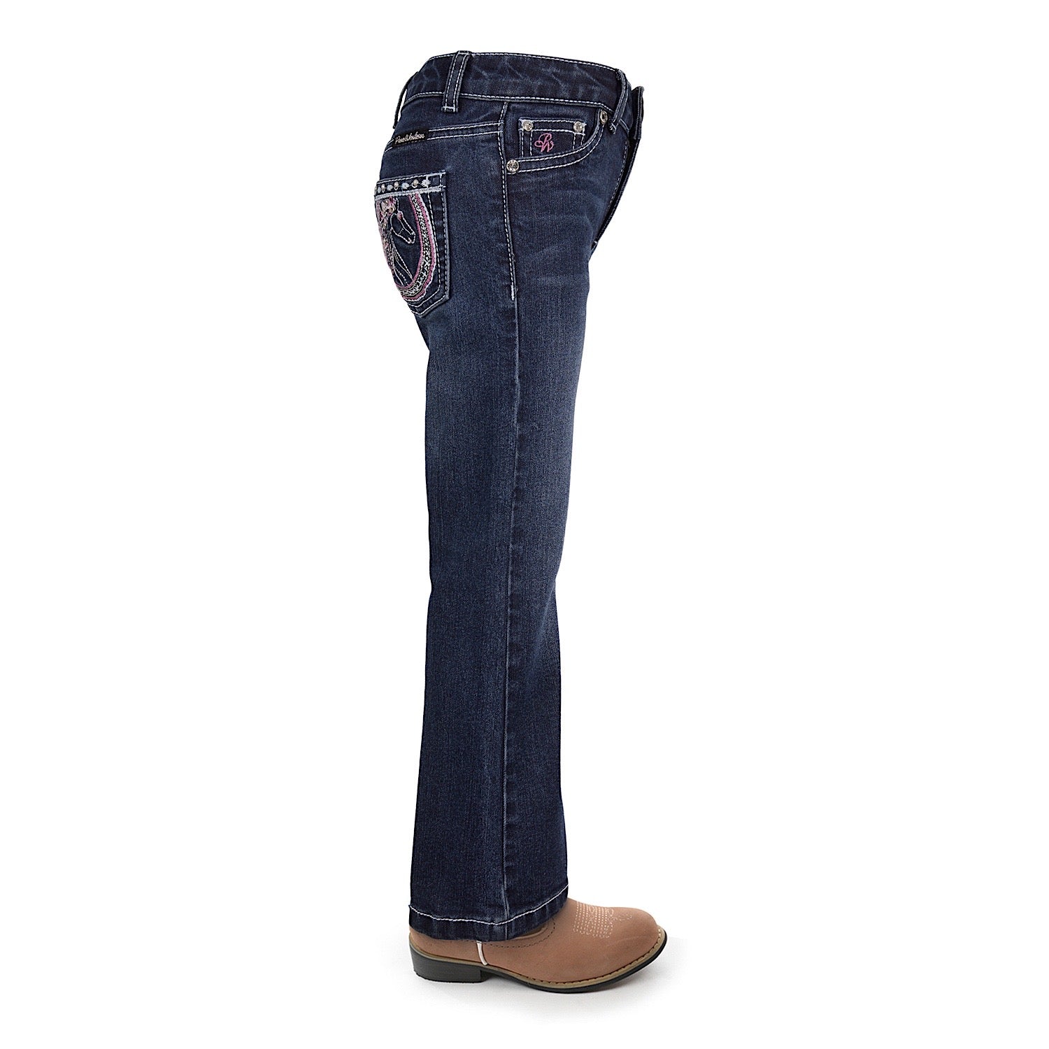 Pure Western Girls Tess Boot Cut Jeans in Midnight Wash - Perfect for Cowgirl Style, Rodeo Events & Western Fashion Outfits