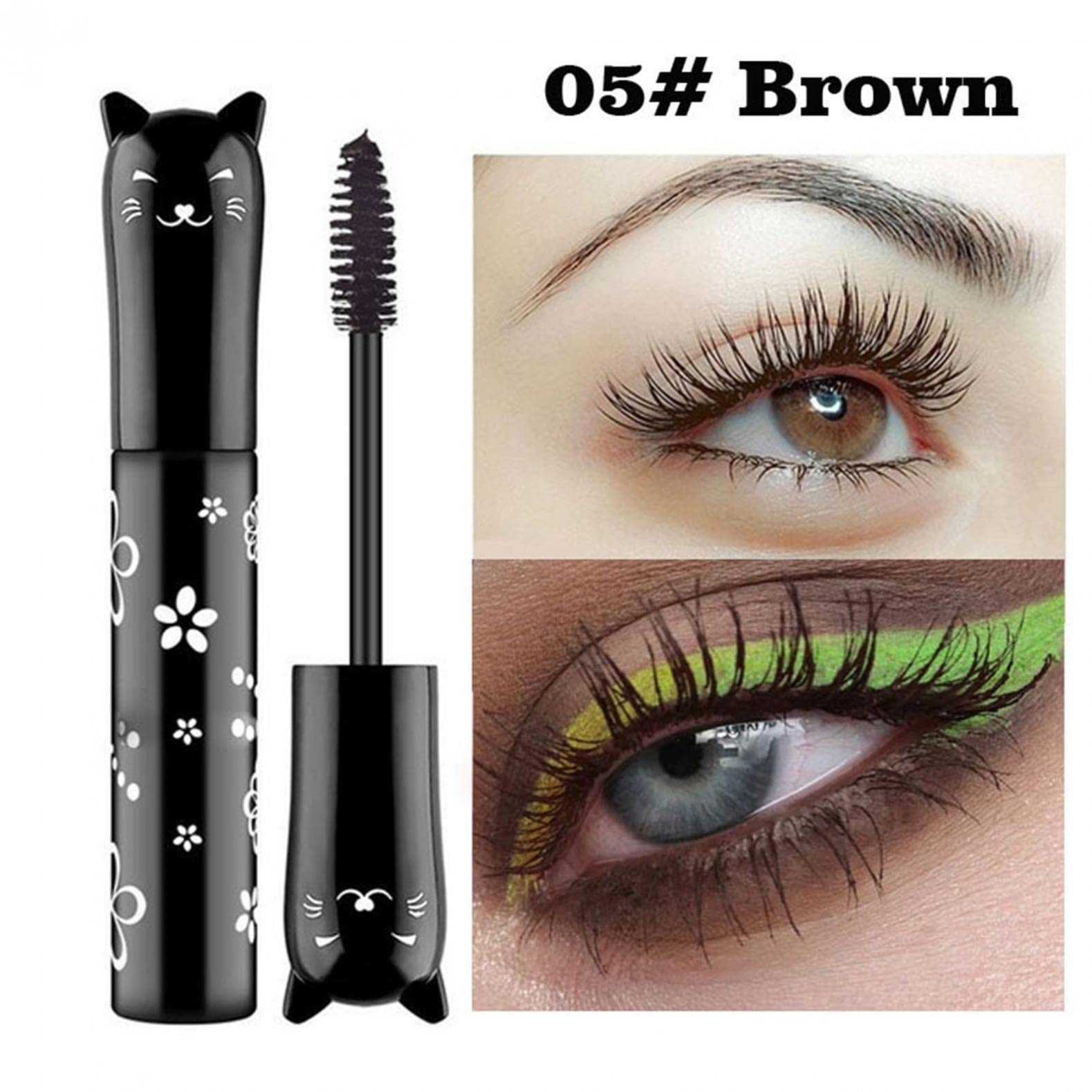 Silk Fiber Lash Mascara - Waterproof, Long Lasting, Smudge Proof & Quick Drying - Volumizing & Curling Cat Eye Mascara for Dramatic Lashes - Perfect for Everyday Wear, Date Night & Special Occasions
