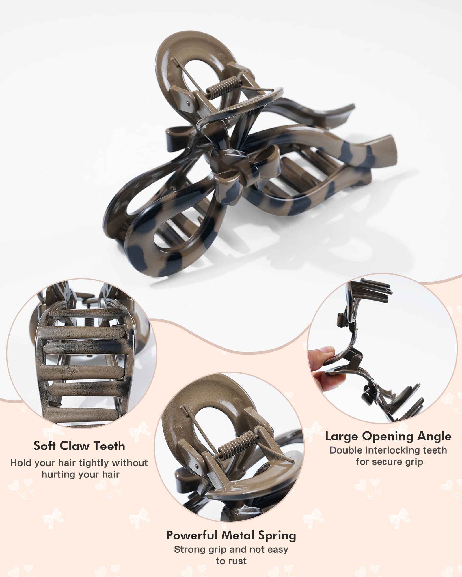 4 PCS Large Bow Hair Clips for Women - 5
