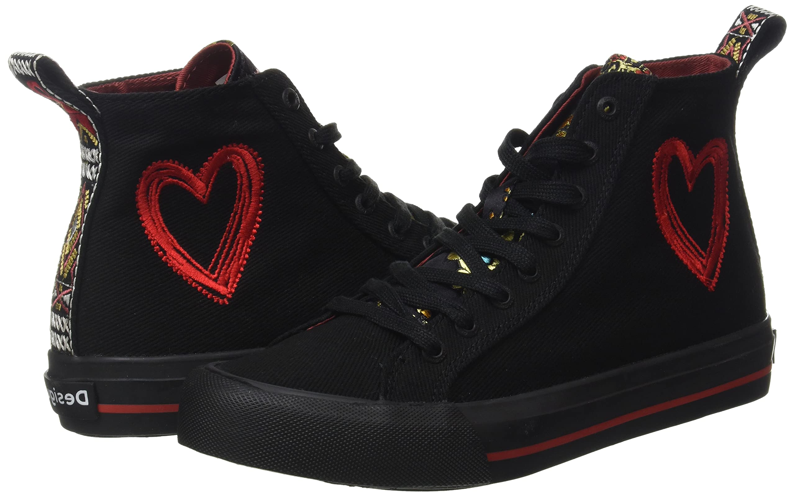 Desigual Women's Fashion Sneakers - Comfortable High-Top Casual Shoes for Walking, Running & Everyday Wear | Trendy Street Style & Gym Workout Footwear