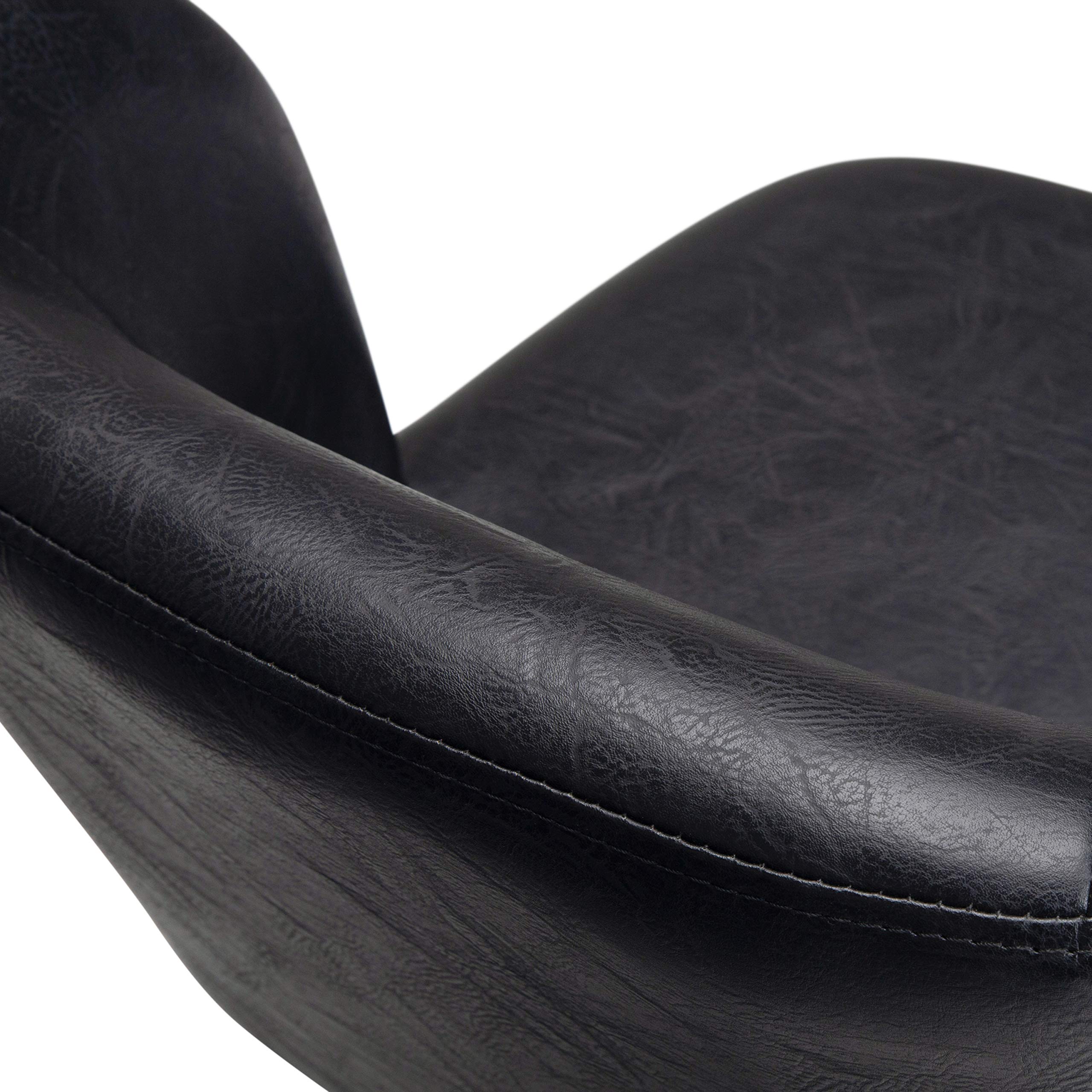 SIMPLIHOME Sheehan Swivel Adjustable Executive Office Chair - Distressed Black Faux Leather Ergonomic Desk Chair for Home Office, Study & Workspace - Modern Computer Chair with Lumbar Support for Long Working Hours