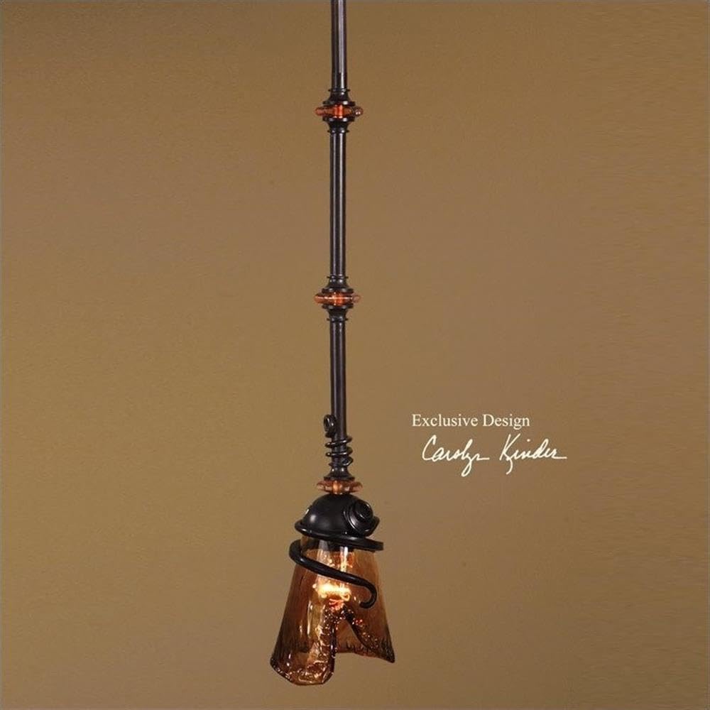 BOWERY HILL Modern Mini Pendant Light Fixture in Oil Rubbed Bronze Finish - Perfect for Kitchen Island, Dining Room, or Bedroom Lighting